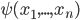 \psi(x_1, ..., x_n)