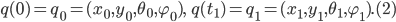 �q (0)= q_0=(x_0, y_0, \theta_0, \varphi_0), \qquad q (t_1) = q_1=(x_1, y_1, \theta_1, \varphi_1). \quad \operatorname{(2)}